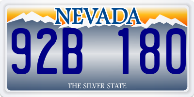 NV license plate 92B180
