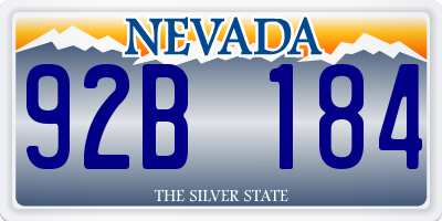 NV license plate 92B184