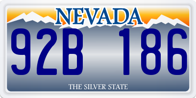 NV license plate 92B186