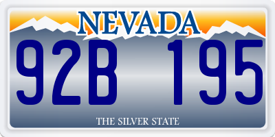 NV license plate 92B195