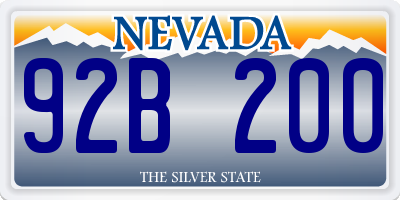 NV license plate 92B200