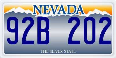 NV license plate 92B202