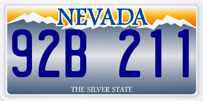 NV license plate 92B211