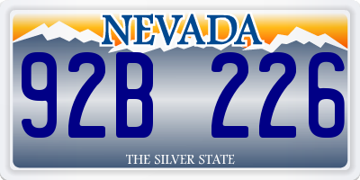 NV license plate 92B226