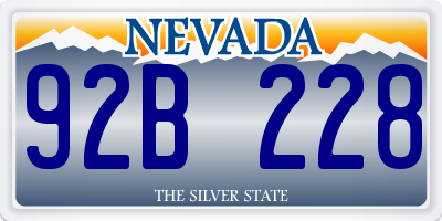 NV license plate 92B228