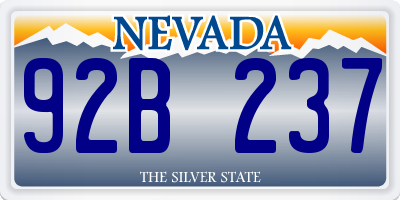 NV license plate 92B237