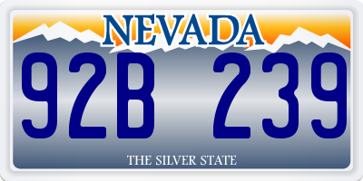 NV license plate 92B239