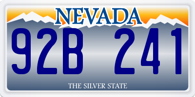 NV license plate 92B241