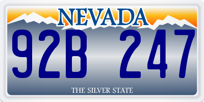 NV license plate 92B247