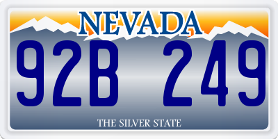 NV license plate 92B249