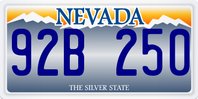 NV license plate 92B250