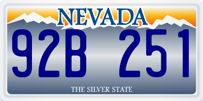 NV license plate 92B251