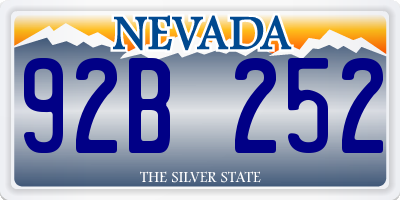NV license plate 92B252