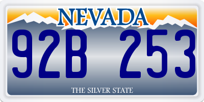 NV license plate 92B253