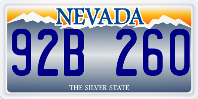 NV license plate 92B260