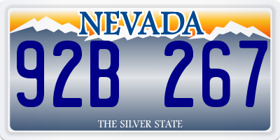 NV license plate 92B267