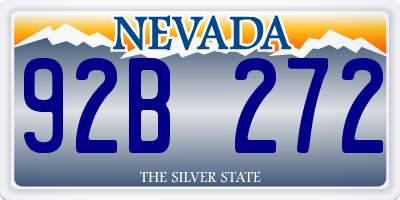 NV license plate 92B272