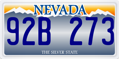 NV license plate 92B273