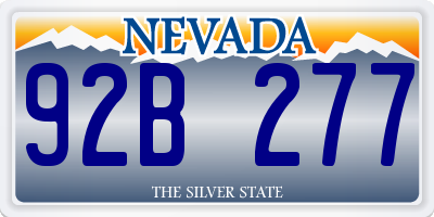 NV license plate 92B277
