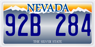 NV license plate 92B284