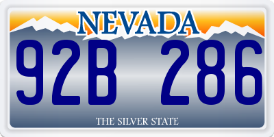 NV license plate 92B286