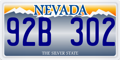 NV license plate 92B302