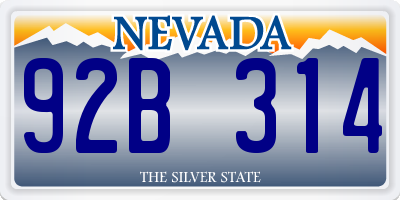 NV license plate 92B314