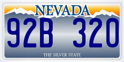 NV license plate 92B320