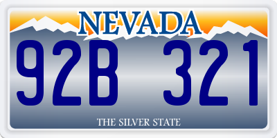 NV license plate 92B321