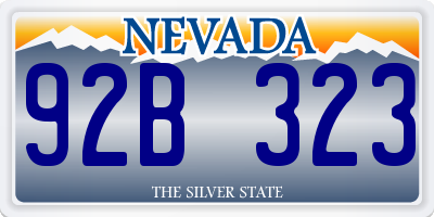NV license plate 92B323