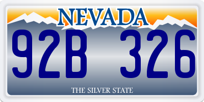 NV license plate 92B326