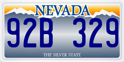 NV license plate 92B329
