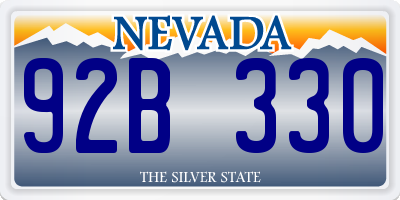 NV license plate 92B330