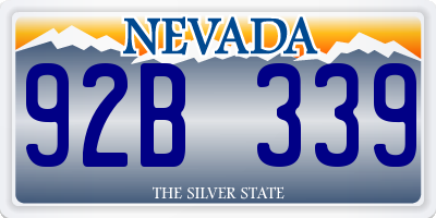 NV license plate 92B339