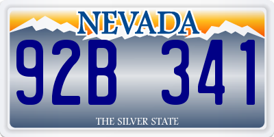 NV license plate 92B341