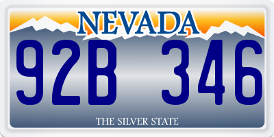 NV license plate 92B346