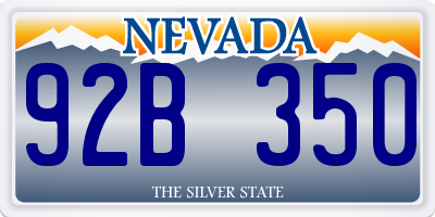 NV license plate 92B350