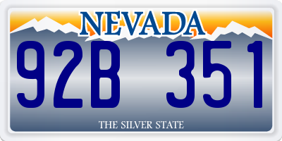 NV license plate 92B351