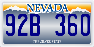 NV license plate 92B360