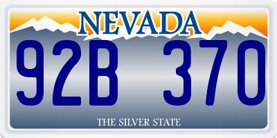 NV license plate 92B370