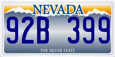 NV license plate 92B399