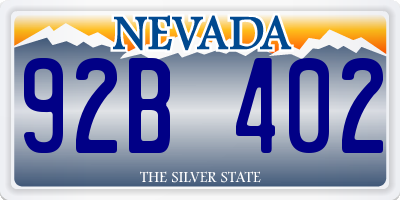 NV license plate 92B402