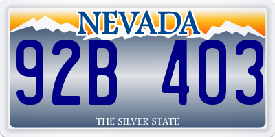 NV license plate 92B403