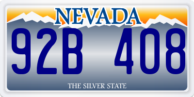 NV license plate 92B408