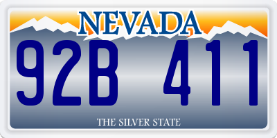 NV license plate 92B411