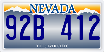 NV license plate 92B412