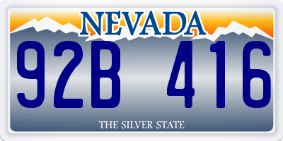 NV license plate 92B416