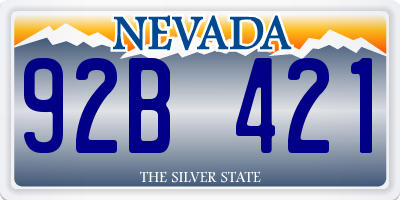 NV license plate 92B421