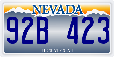 NV license plate 92B423