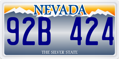 NV license plate 92B424